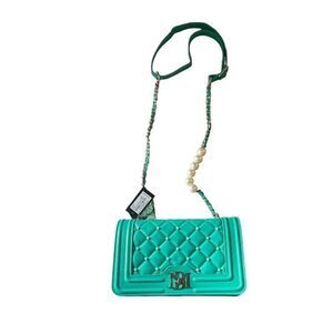 Badgley Mischka Teal Pearl Crossbody Bag